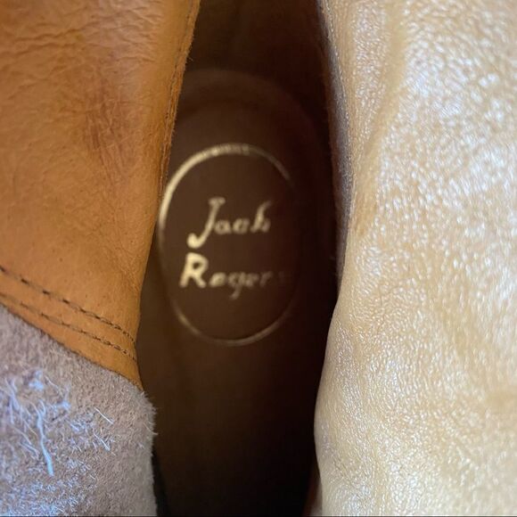 Rare-jack Rogers-Animal Calf Hair Print Western/Boho Leather Boots - Picture 14 of 15